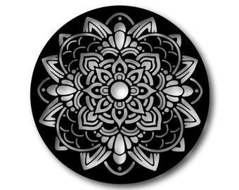 Large Black Mandala Wall Art - Laser Cut Metal Art - Sacred Geometry Vibration Zen Yoga Love Positive Energy - House Home Garden Patio Decor