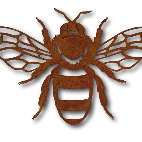 Rustic Bee Wall Art Laser Cut Metal Art Handmade House Etsy
