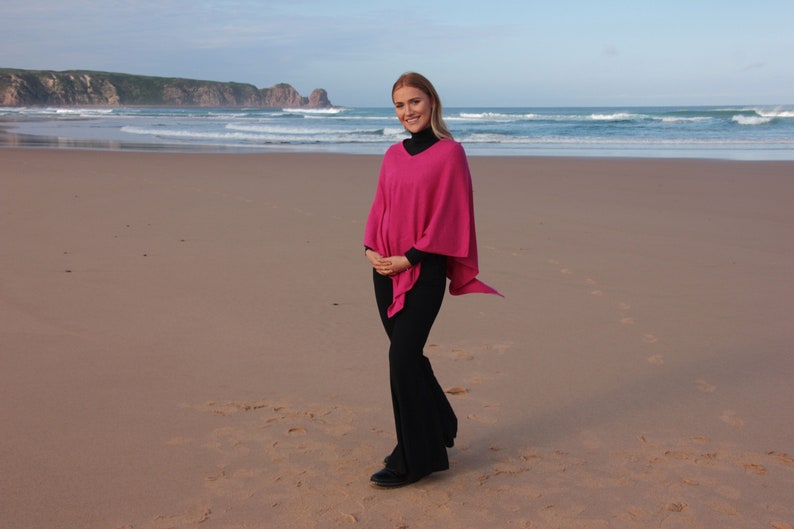 Hand Made In Nepal Pink Cashmere Poncho