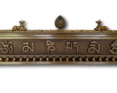 Tibetan Incense Burner With Stupa, Deers Dharma, Om Mane Padme hum Buddha Buddhist Buddhism Meditation - Traditionally Handmade In Nepal