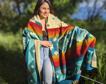 Native Americas Style Alpaca Blanket In Honey Handmade In The Andes Of Ecuador Unique Design Warm Soft Hypoallergenic Strong Quality Stylish