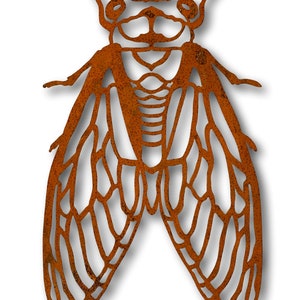 Rustic Cicada Wall Art Laser Cut Metal Art - House Garden porch Patio Deck Outdoor Home Living Decor Wall Hanging Australiana