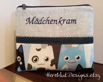 Mädelskram, Kosmetiktasche Mädchenkram, Kosmetiktäschchen, Notfalltasche, Kulturtasche, Tasche Mädchenkram, Geschenk Mädchen