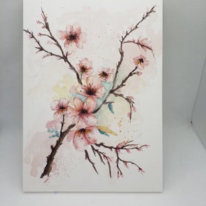 Aquarell, original, Kirschblüte, Blumen, Unikat, kein Druck