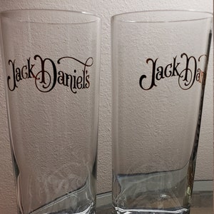 Set of  2 Old Vintage Jack Daniels Glasses, Glass
