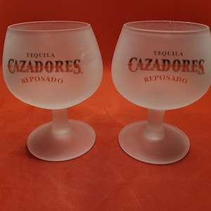 Set of 2 Frosted Cazadores Resposado Tequila Glasses