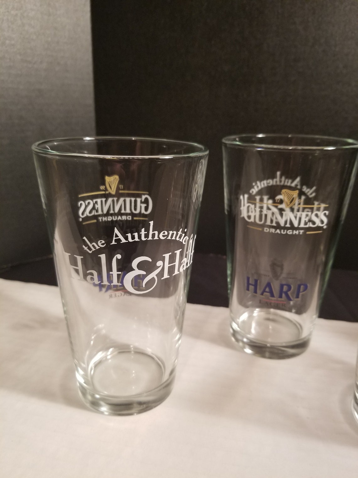 Set of 4 Guinness Harp Half & Half Glasses Glass. Etsy