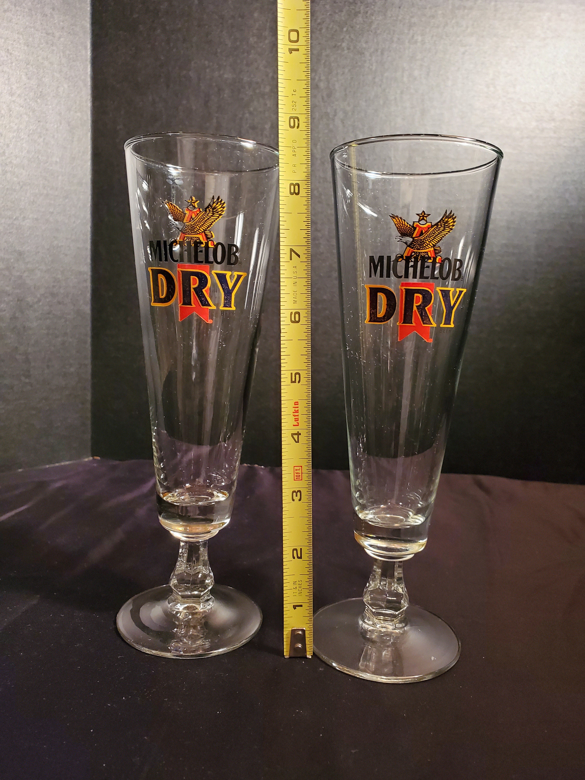 Set of 2 Michelob Dry Tall Pilsner Style Glasses Glass Etsy