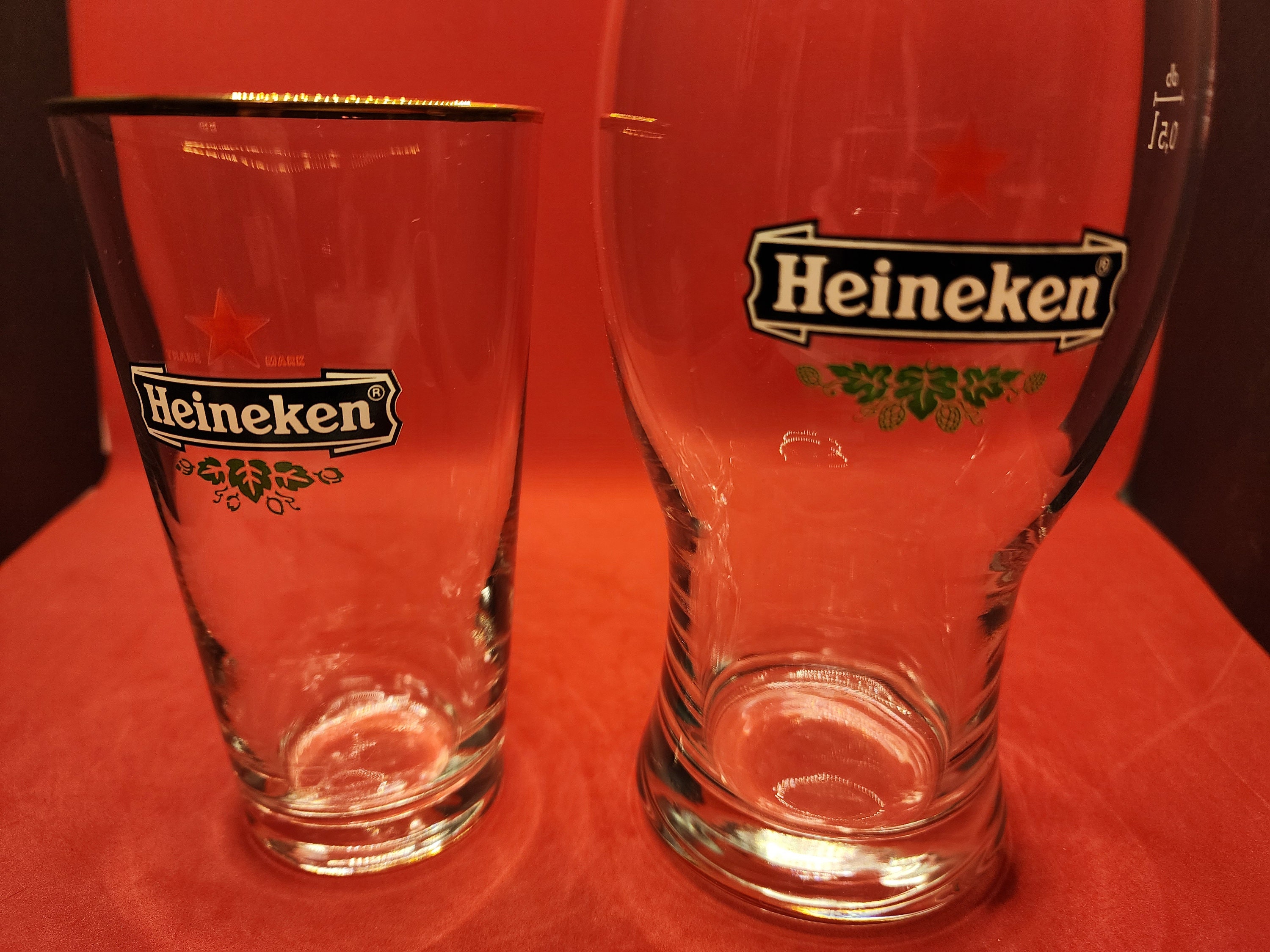 Heineken Small Beer Glass Red Star Logo Bier Glass approx 10oz