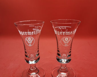 Set of 2 Unique Jagermeister Glasses