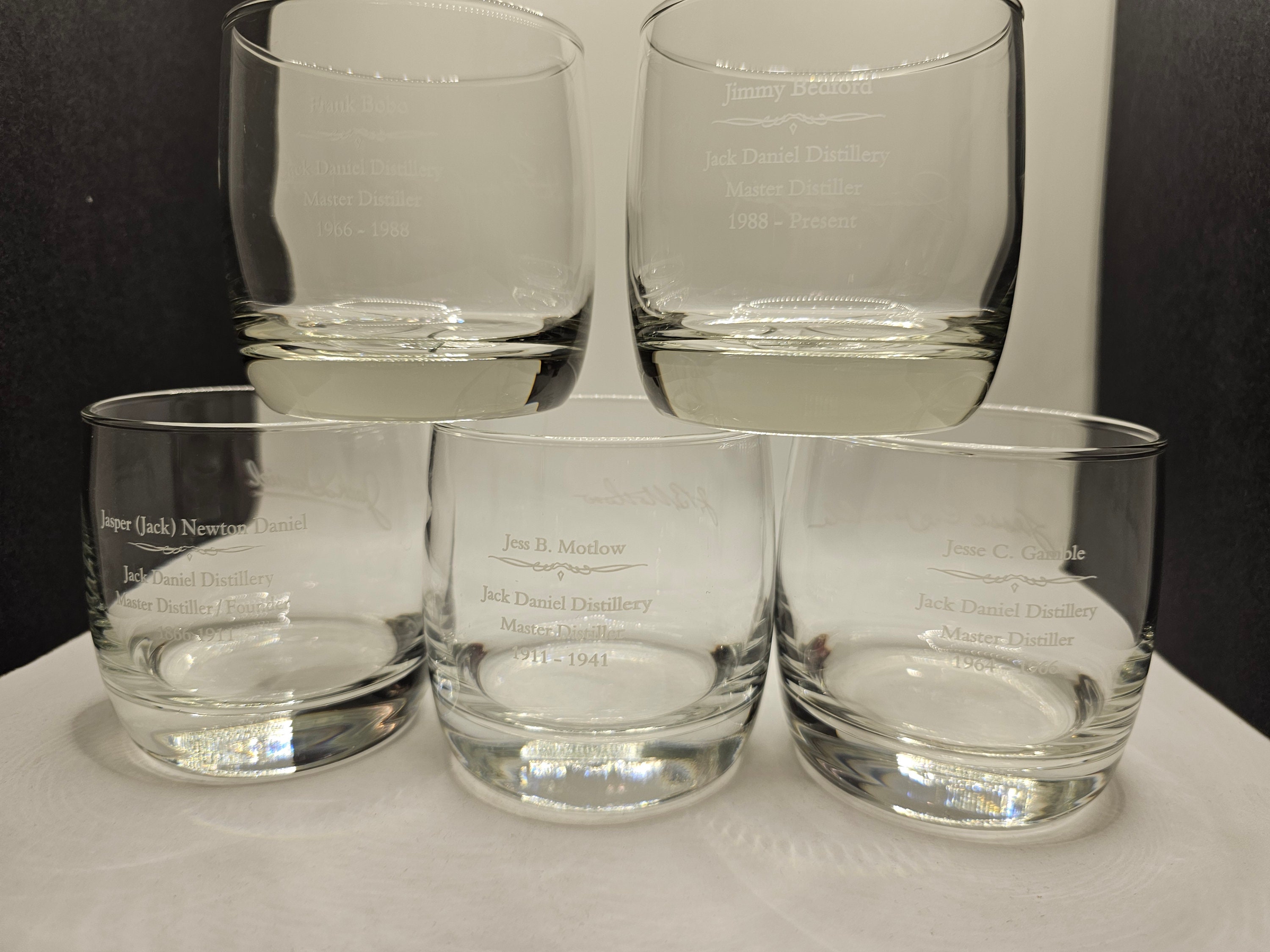 5 Jack Daniels Master Distiller Glasses