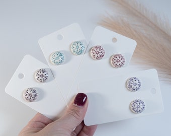 Handmade Porcelain Floral Studs: Colorful Boho Earrings