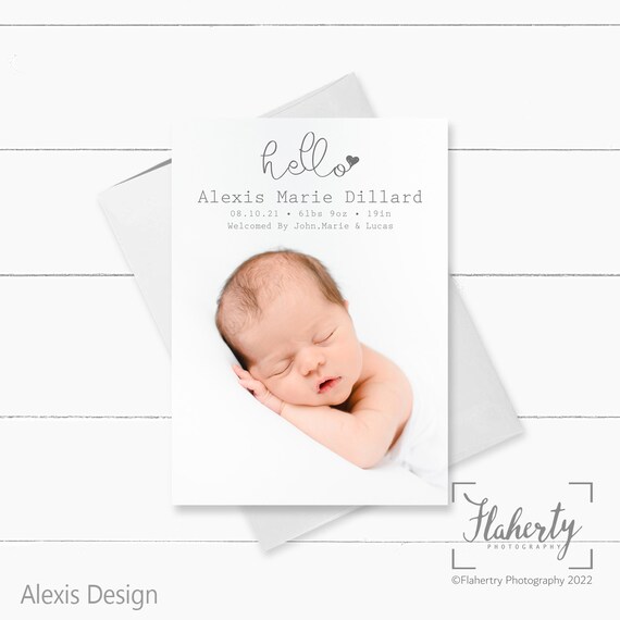 Birth Announcement Baby Announcement Photo Birth Etsy