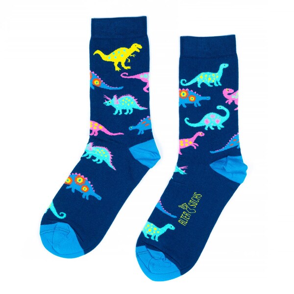 Dinosaur Socks (Pair) Fun Novelty Dinosaur Gift (Size: UK 3.5-10) Unisex