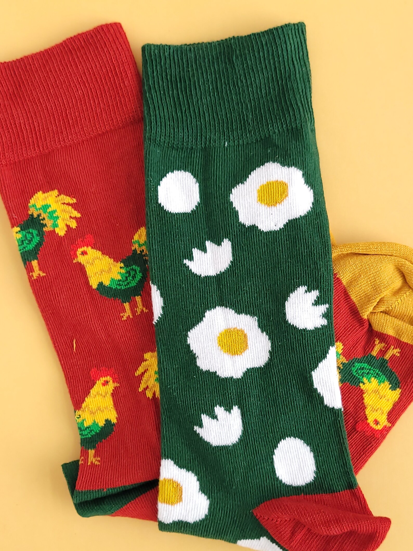 Men's Chicken and Eggs Socks Pair Novelty Animal Socks Etsy