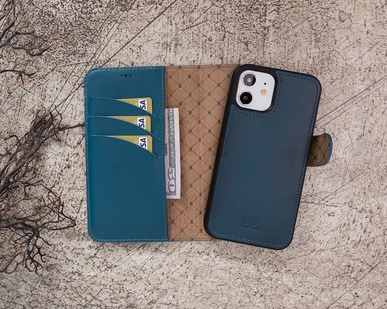6.1 Magnetic Detachable RFID Protection Wallet Case with Card Slots Leather Apple iPhone 12 /& iPhone 12 Pro iPhone 12 Pro Back Cover