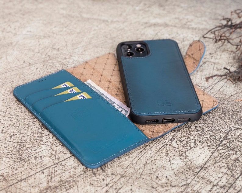 6.1 Magnetic Detachable RFID Protection Wallet Case with Card Slots Leather Apple iPhone 12 /& iPhone 12 Pro iPhone 12 Pro Back Cover