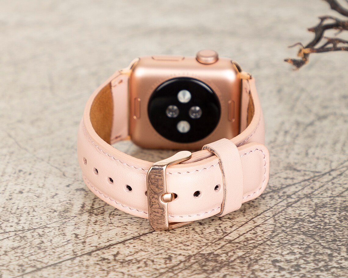 Pink Leather Apple Watch Band 38mm 40mm 41mm 42mm 44mm 45mm Etsy