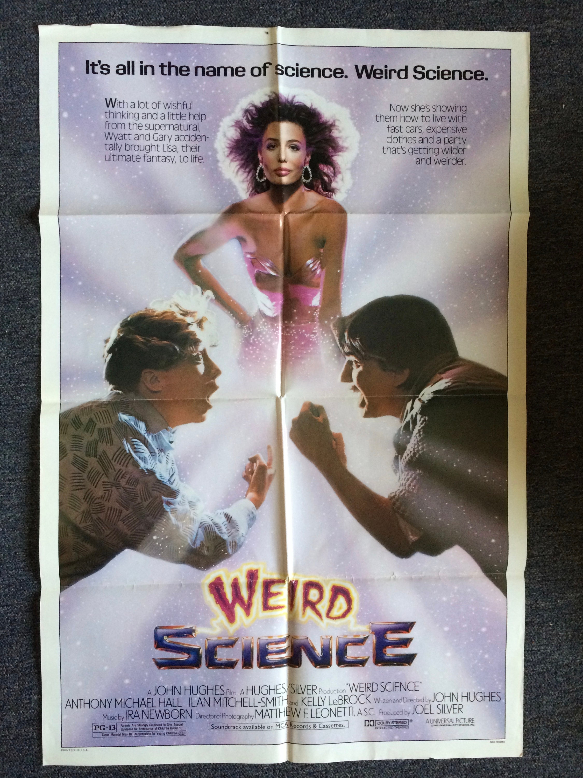 Weird Science Original Theatrical Movie Poster 1985 Vintage Eighties Teen Sex Comedy Fantasy