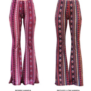 Bell Bottom Flare Stretch Yoga High Waisted Boho Floral Print Comfy 70s Hippie Bohemian Festival Legging Loungewear Pants image 9