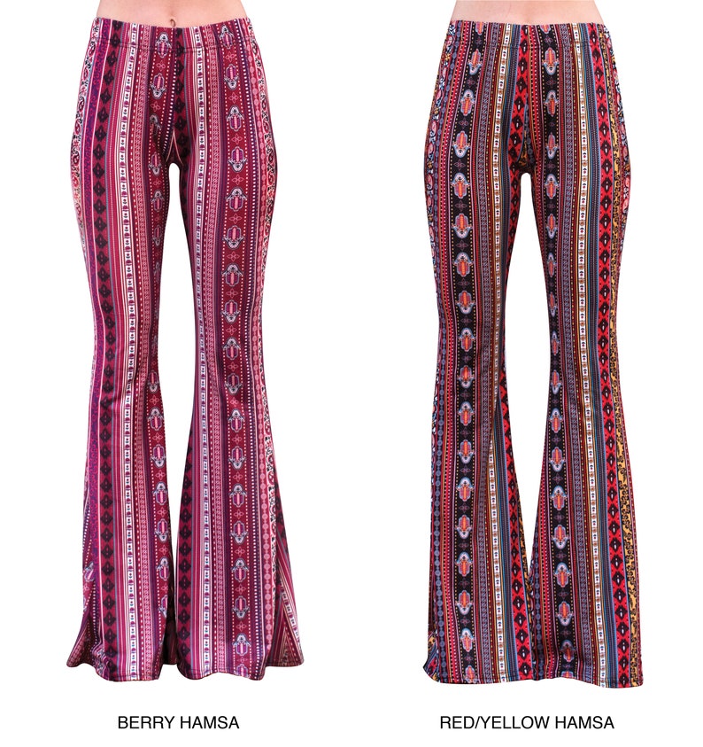 Bell Bottom Flare Stretch Yoga High Waisted Boho Floral Print Comfy 70s Hippie Bohemian Festival Legging Loungewear Pants image 9