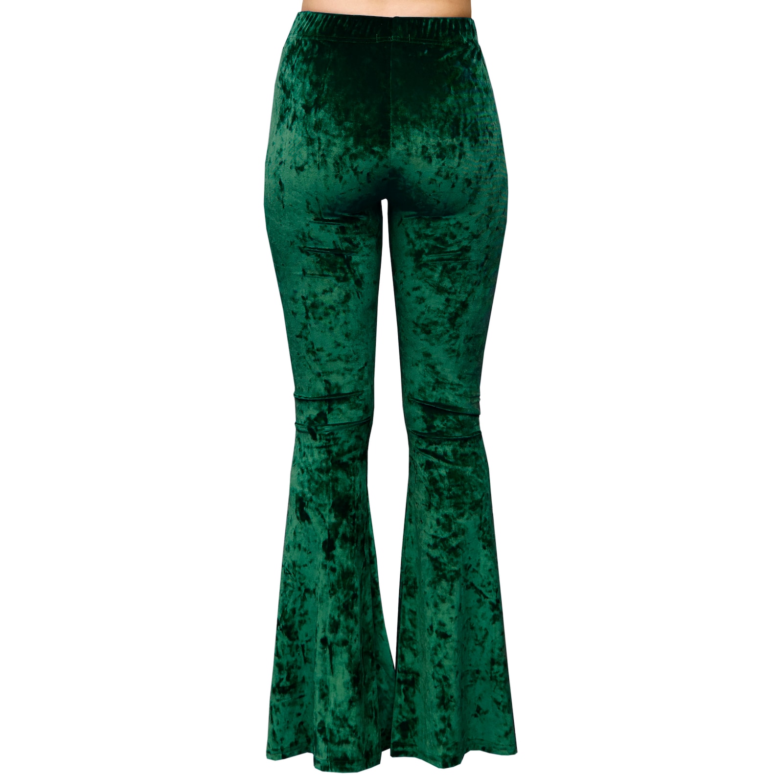 Crushed Green Velvet Bell Bottom Pants main image 0