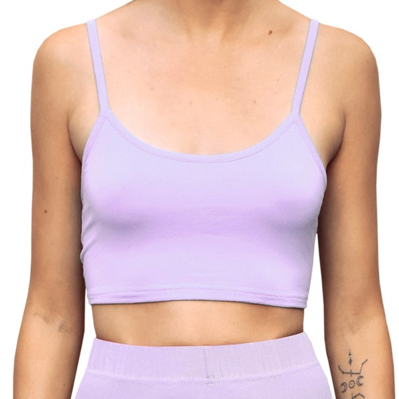 Tank Purple Spaghetti Solid Cami Cropped Match Crop Lavender Etsy Top - Mix Strap N