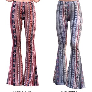 Bell Bottom Flare Stretch Yoga High Waisted Boho Floral Print Comfy 70s Hippie Bohemian Festival Legging Loungewear Pants image 7