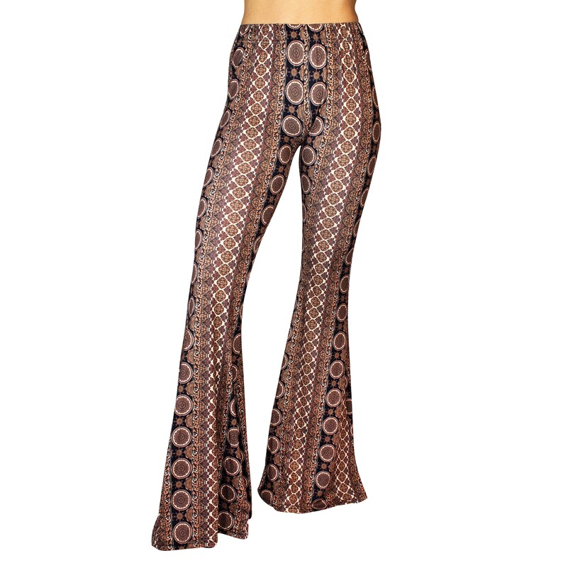 Bell Bottom Flare Stretch High Waist Boho Print Gypsy Yoga - Etsy