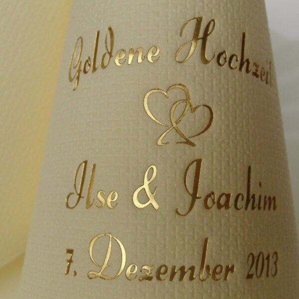 Goldhochzeit: edel mit Namen bedruckte Eleg.-Kaffee-Servietten für Ihre goldene Hochzeit/Ihr Jubiläum