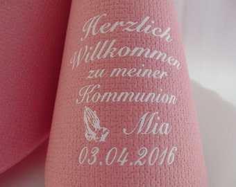 printed napkins, napkins with names: Communion - many motifs - 1st hl. Communion celebration, dinner