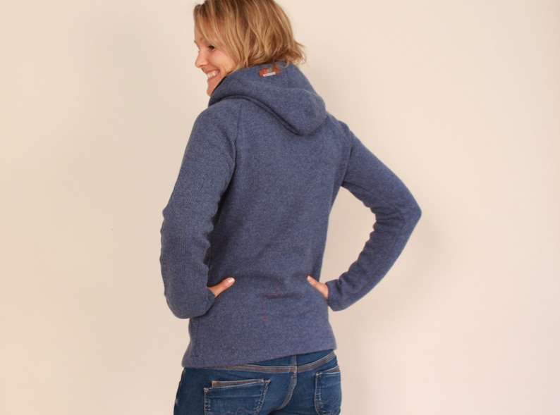 Walk hoodie, women's wool sweater, warm sweater, hooded sweater image 2
