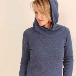 Walk hoodie, women's wool sweater, warm sweater, hooded sweater image 1