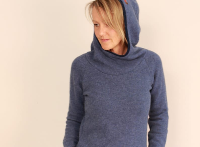 Walk hoodie, women's wool sweater, warm sweater, hooded sweater image 1