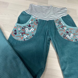 Flared trousers made of wide corduroy, corduroy trousers, hippihose
