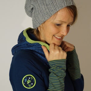 Hoodie Hilde, sweater with little birds, hoodie made of cozy sweat in dark blue image 1