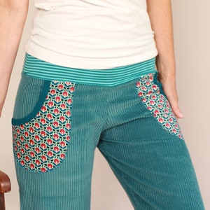 Flared trousers made of wide corduroy, corduroy trousers, hippi trousers with new, selectable pocket materials (original pockets are no longer possible)