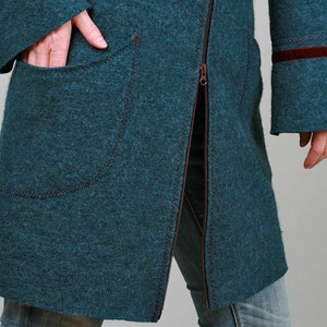 Hooded coat, hooded jacket, walking jacket, walking coat, women's wool coat, in many colors, Beatrice image 2