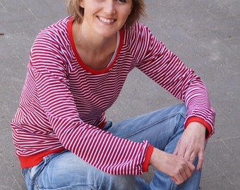 Longsleeve stripes, blouse stripes, jersey blouse, striped shirt, maritime shirt, Jasmina in many colors!