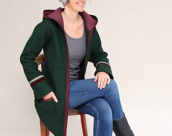 Walkmantel Damen, Walkjacke, Wollmantel,Jarina in vielen Farben