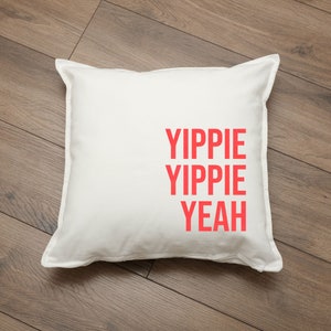 Cushion / cushion cover / cushion cover with print Yippie Yippie Yeah / various colors / black, gray, white, neon, gold, silver neonkoralle