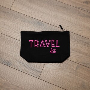 Kulturbeutel / Kosmetiktasche mit Aufdruck / Travel Kit neonpink