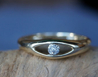 Petite Diamond Ring Etsy