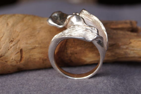 Vintage statement ring silver 925/- stamped ring … - image 3