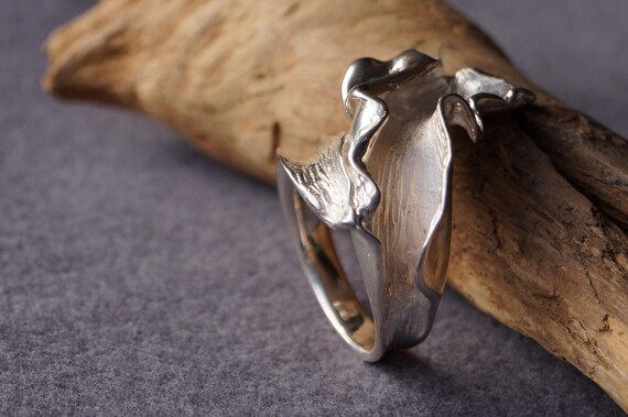 Vintage statement ring silver 925/- stamped ring … - image 4