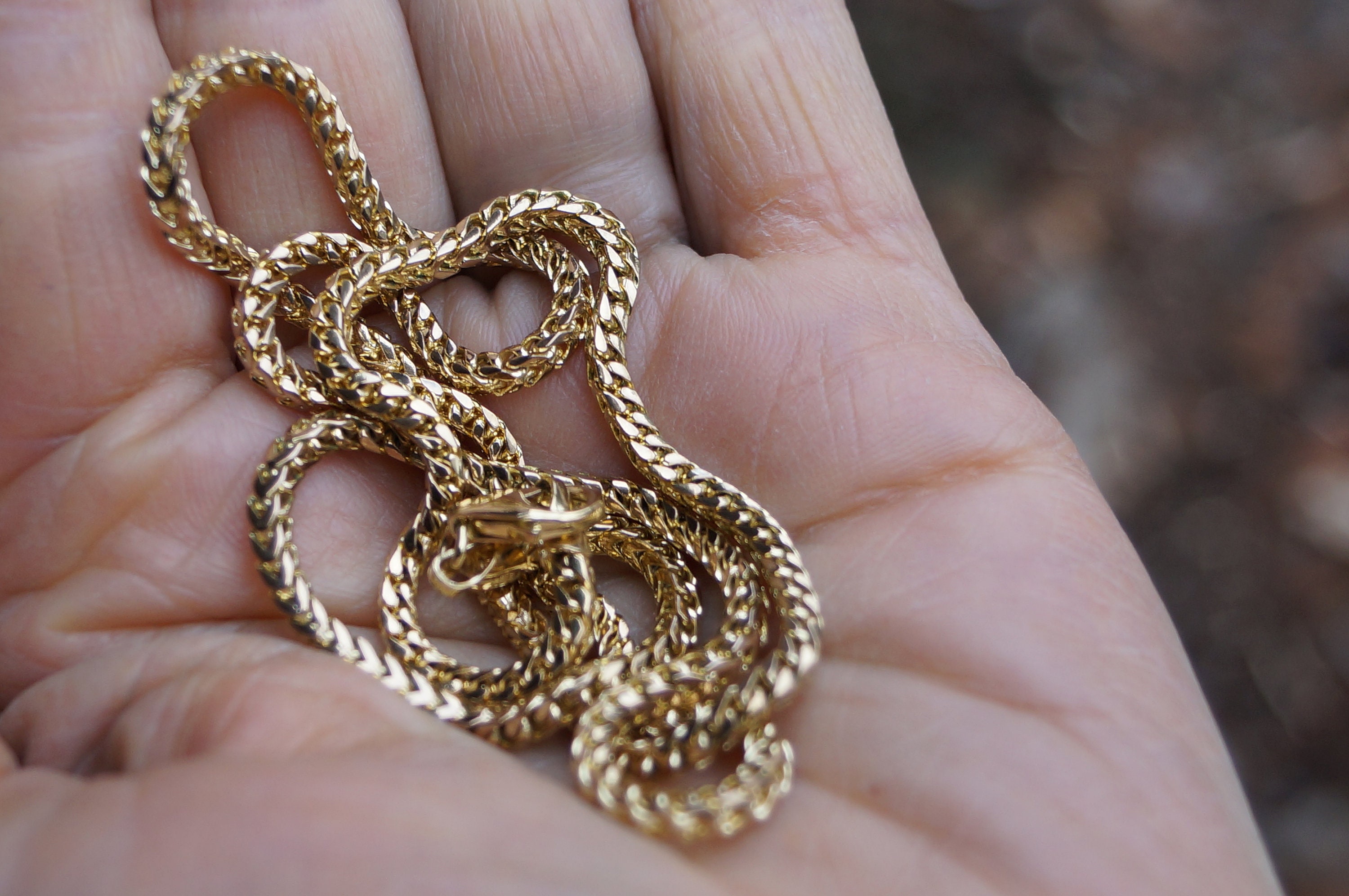 Vintage Chain Yellow Gold 333/- Stamped Plait Pattern