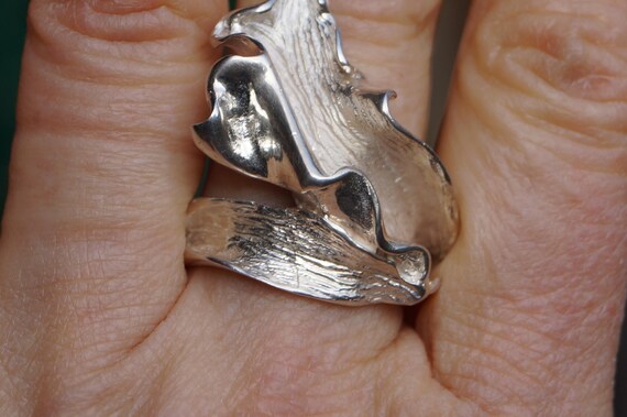Vintage statement ring silver 925/- stamped ring … - image 7