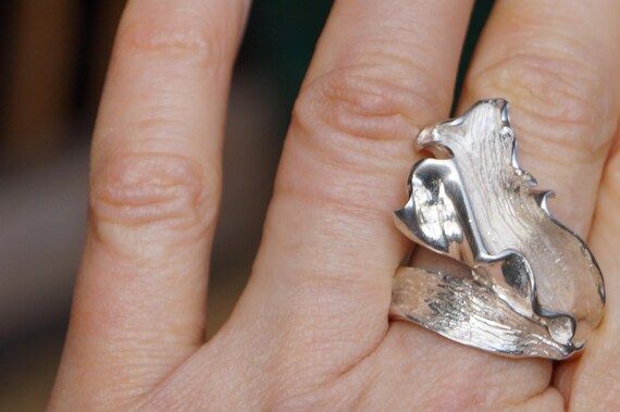 Vintage statement ring silver 925/- stamped ring … - image 6