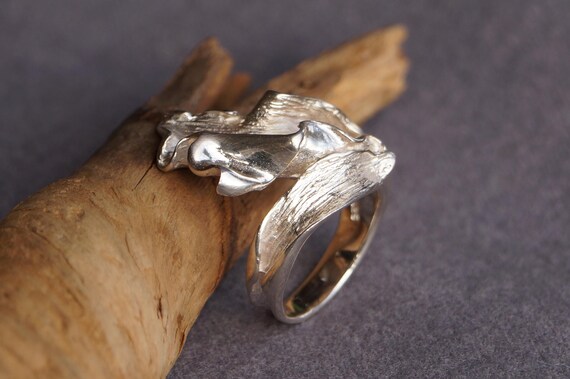 Vintage statement ring silver 925/- stamped ring … - image 5