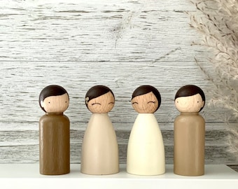 Just friends // Boho Peg Dolls set